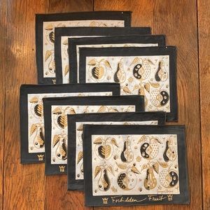 Set of 8 Georges Briard Cocktail Napkins Forbidden Fruit Mid-Century New